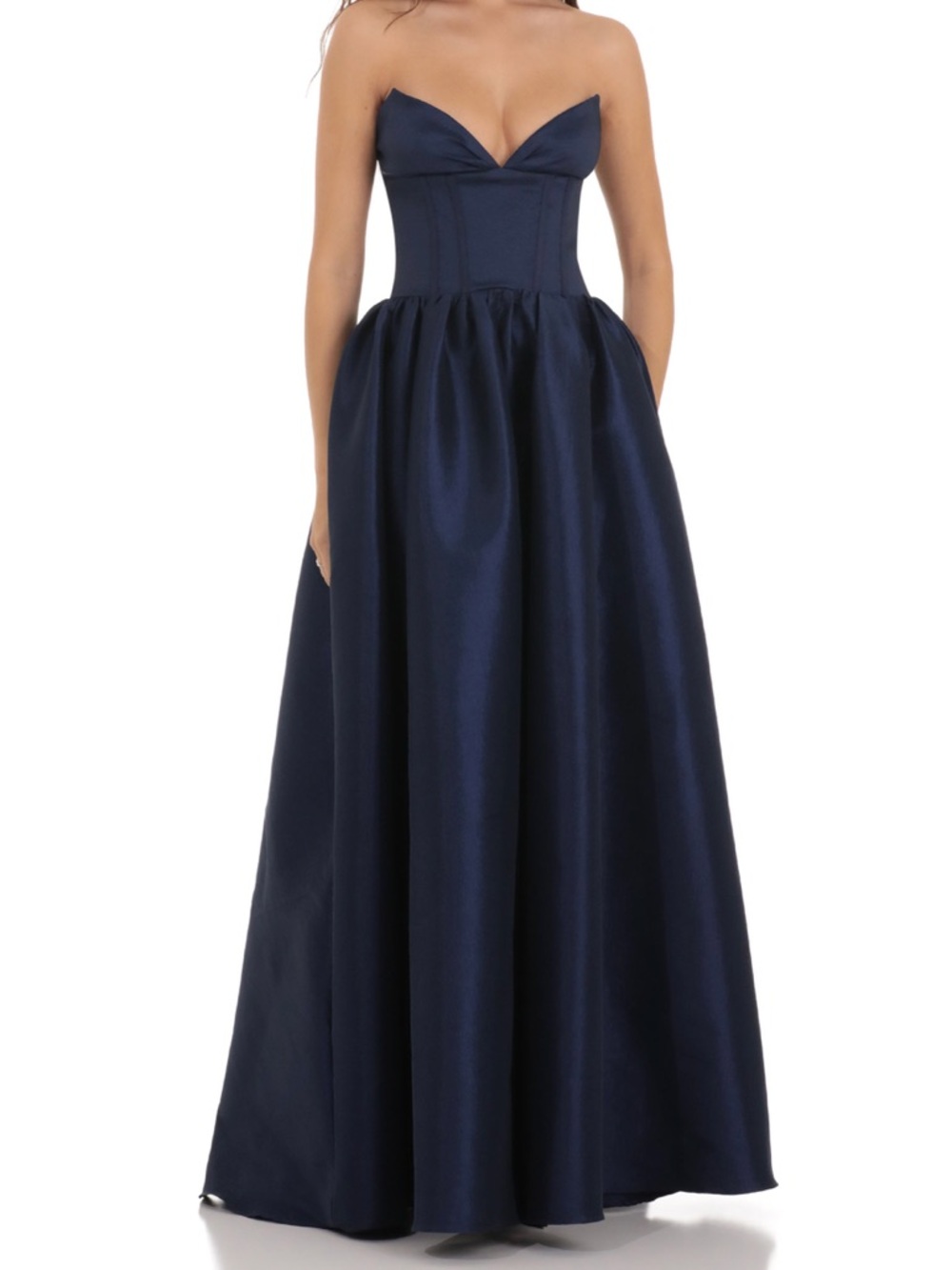 Lucy in the Sky Navy Strapless Prom Dress